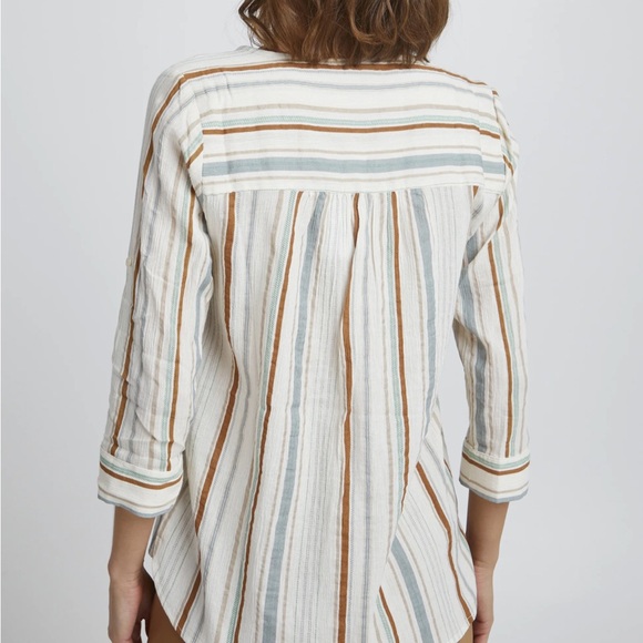 FRANSA Fanadja Blouse Cotton 3/4 Sleeves V Neck Size XL - Picture 3 of 15